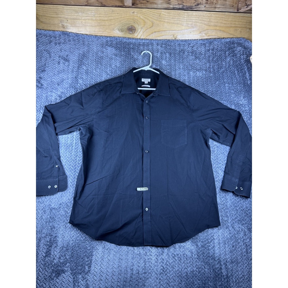 Merona The Ultimate Shirt Mens 2XL Black Non Iron Classic Minimalist Button Up